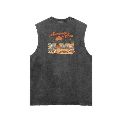 Summer Vibes Snow Washed Tank