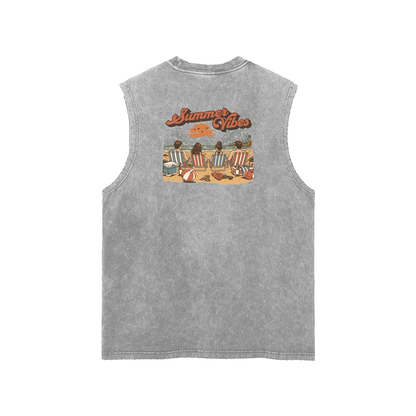 Summer Vibes Snow Washed Tank