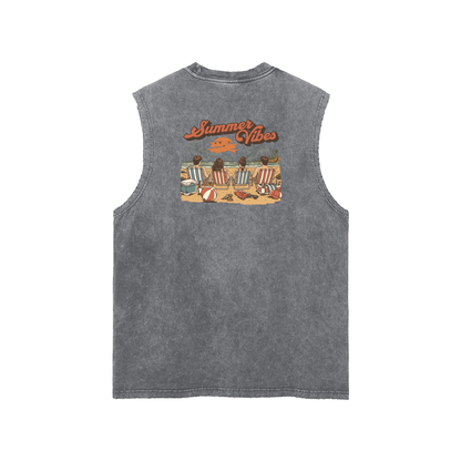 Summer Vibes Snow Washed Tank