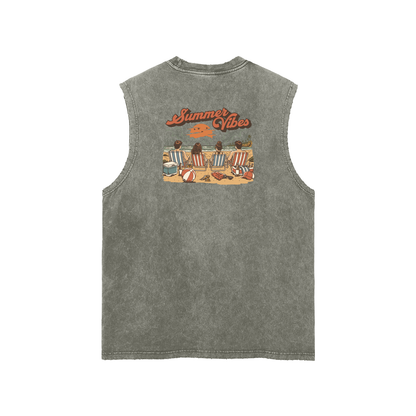 Summer Vibes Snow Washed Tank